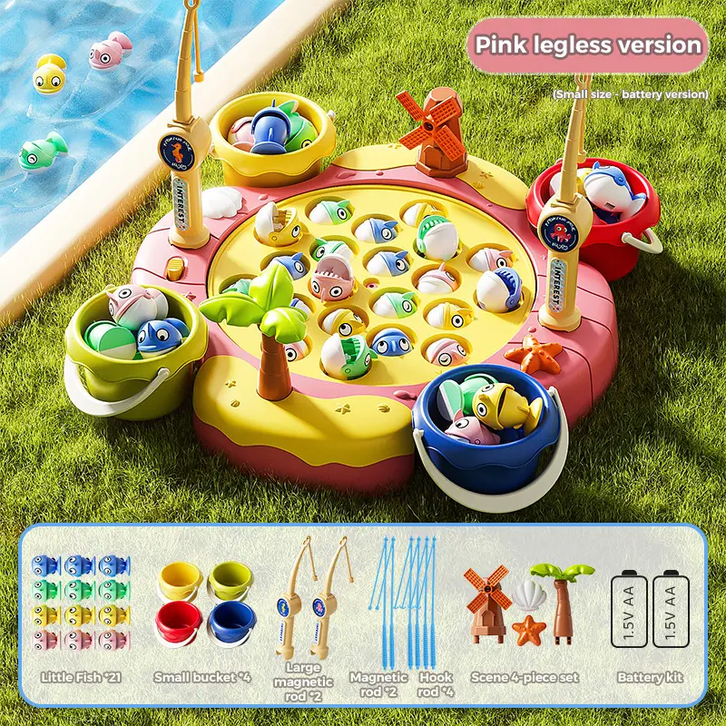 Color: Medium 21 Fish [Pink] Scene 4-Piece Set