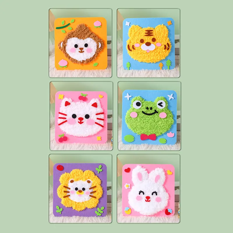 monkey & tiger & cat & frog & lion & rabbit