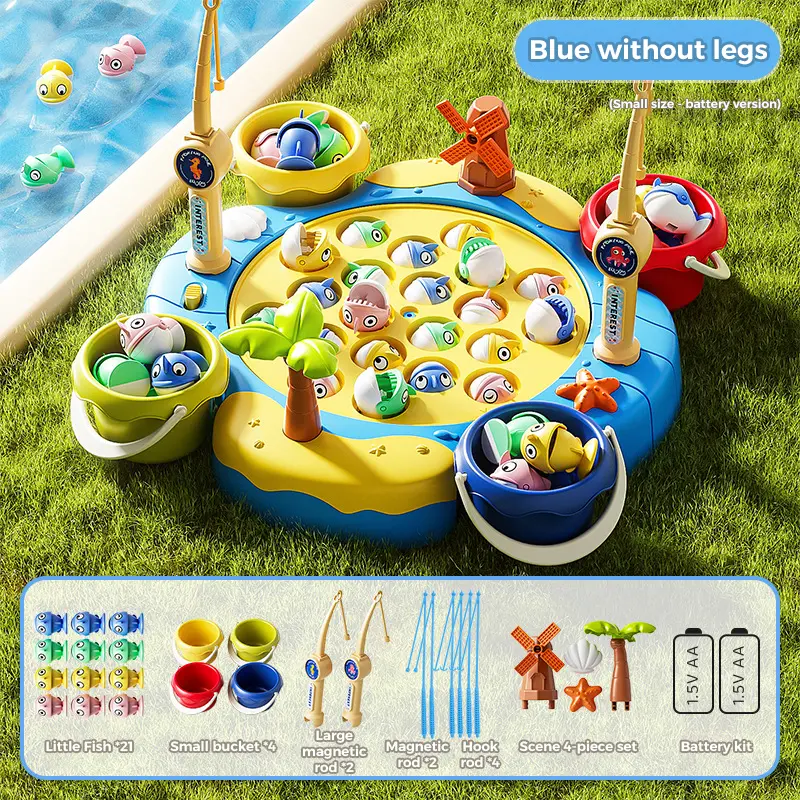 Color: Medium 21 Fish [Blue] Scene 4-Piece Set
